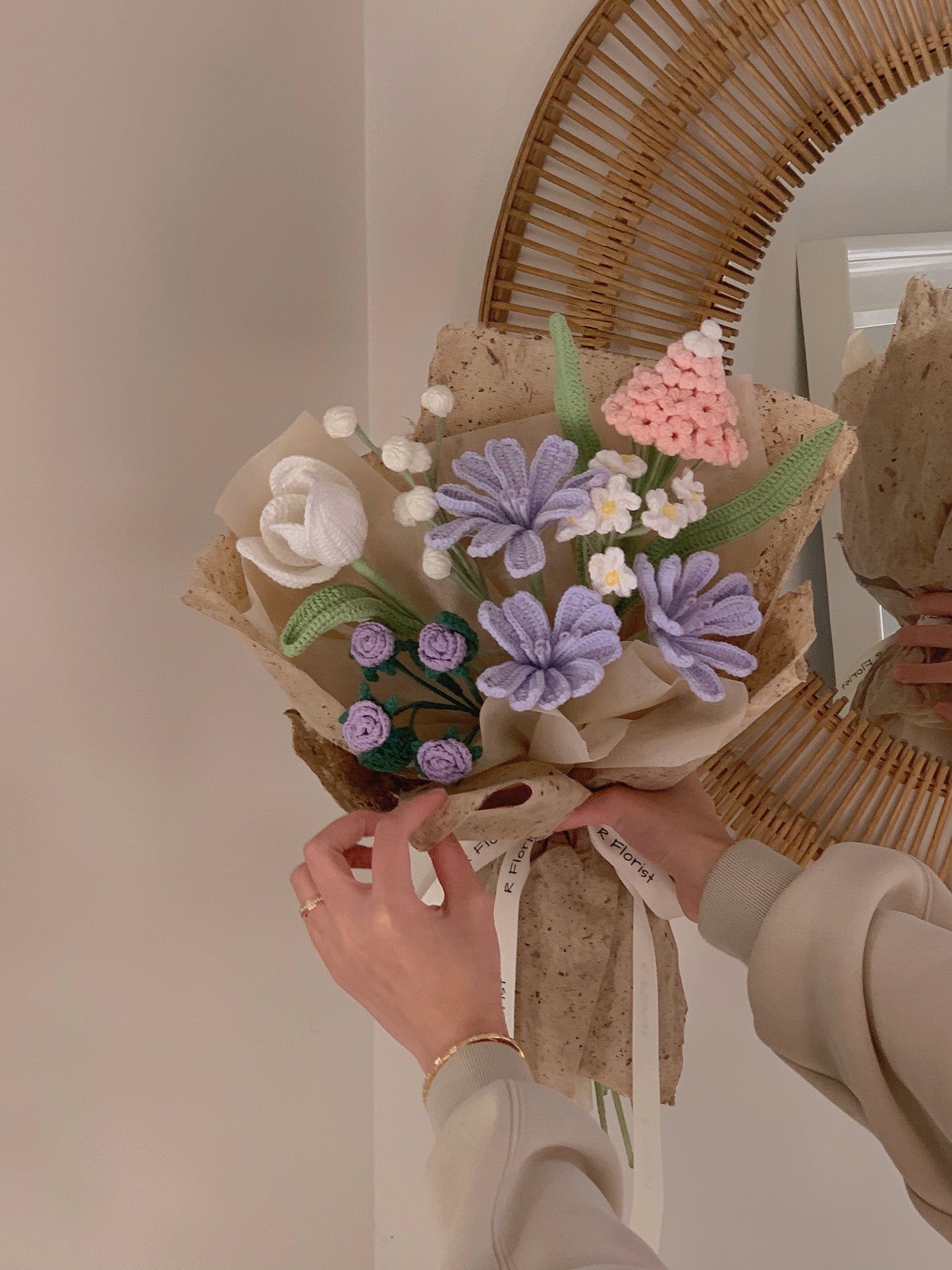 Purple Daisy Crochet Bouquet| preserved flower