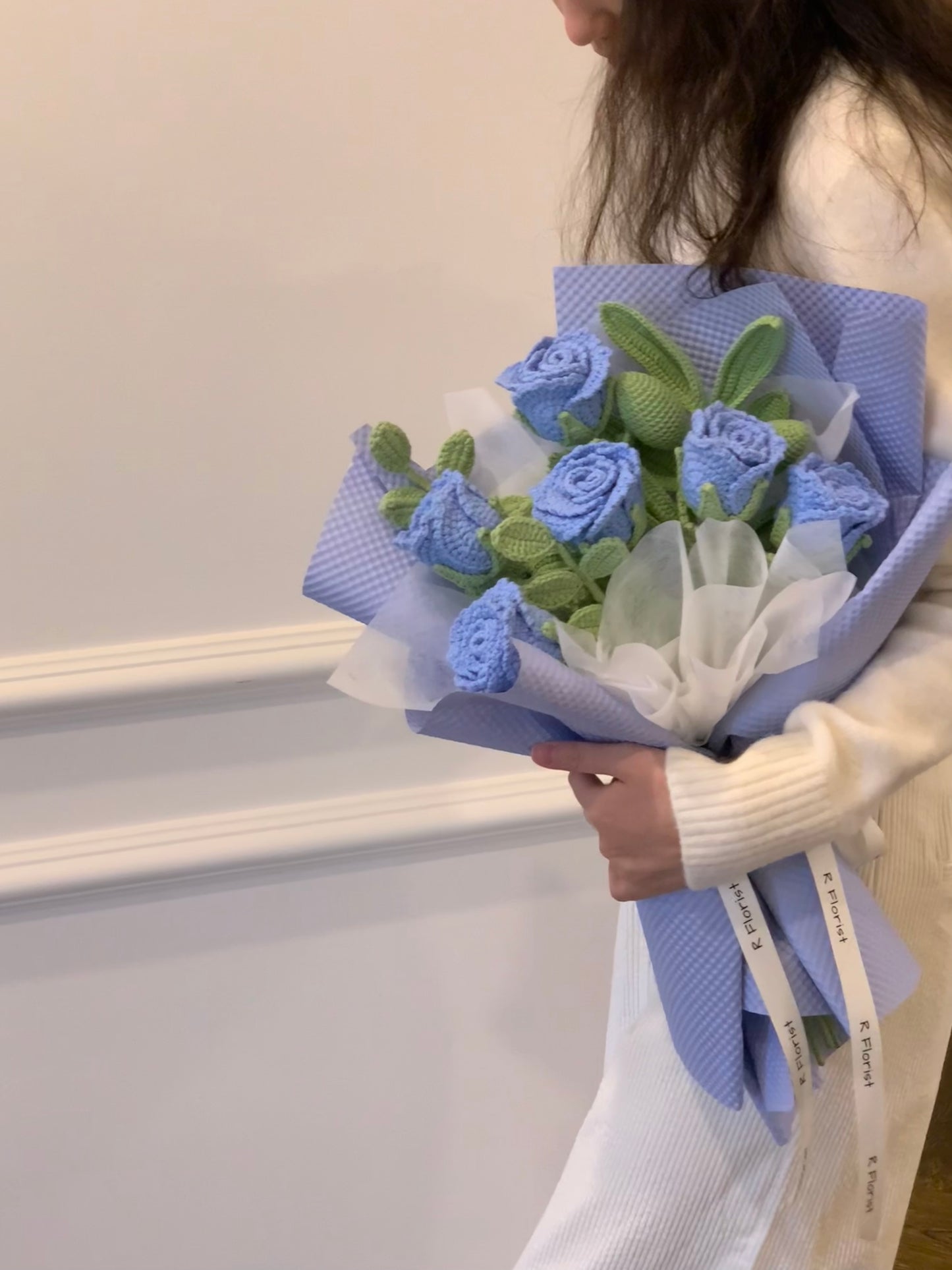 6 Pink Roses Crochet Bouquet| Preserved Flower