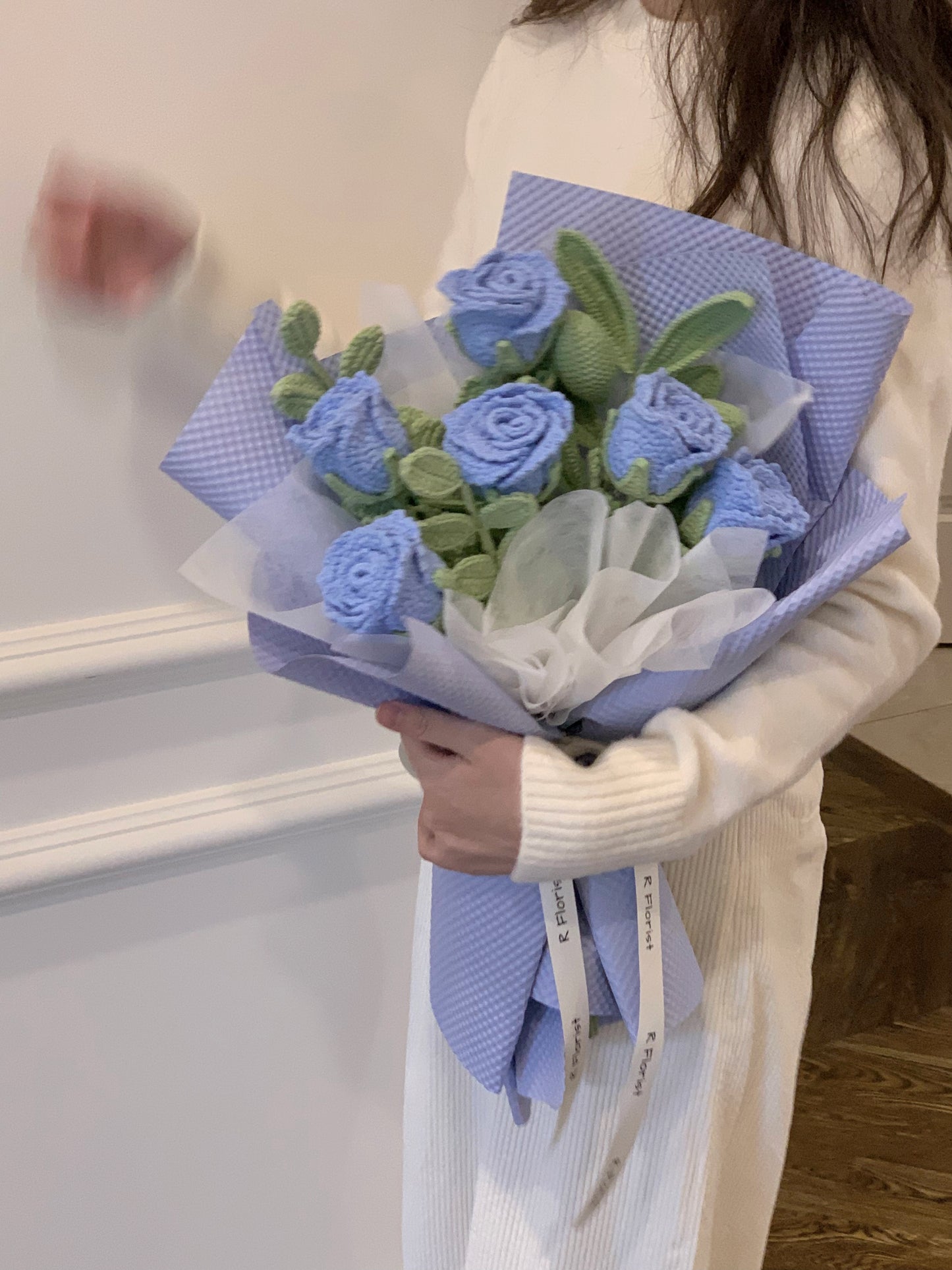 6 Pink Roses Crochet Bouquet| Preserved Flower