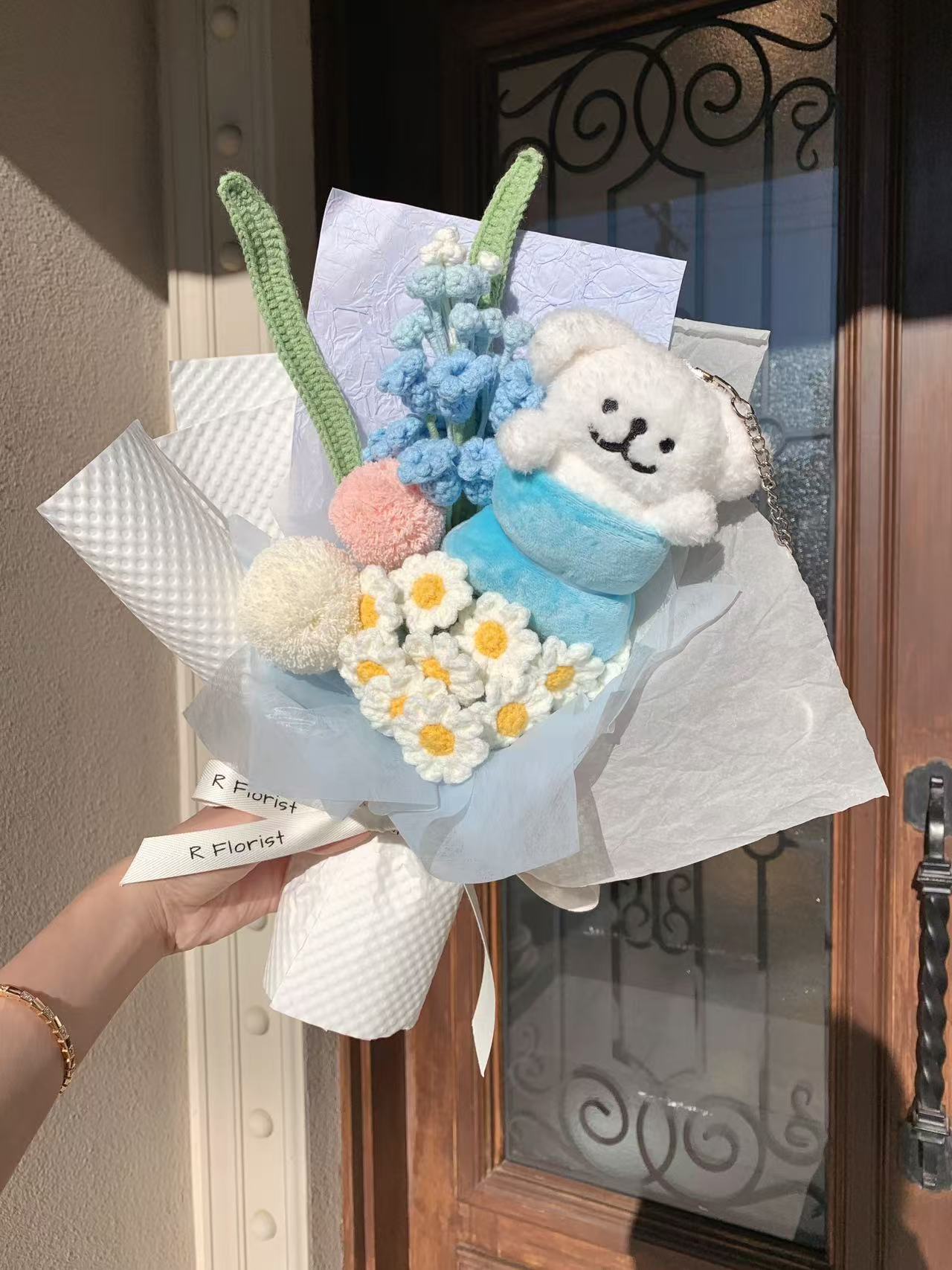 Happy doggy Crochet Bouquet| Preserved Flower