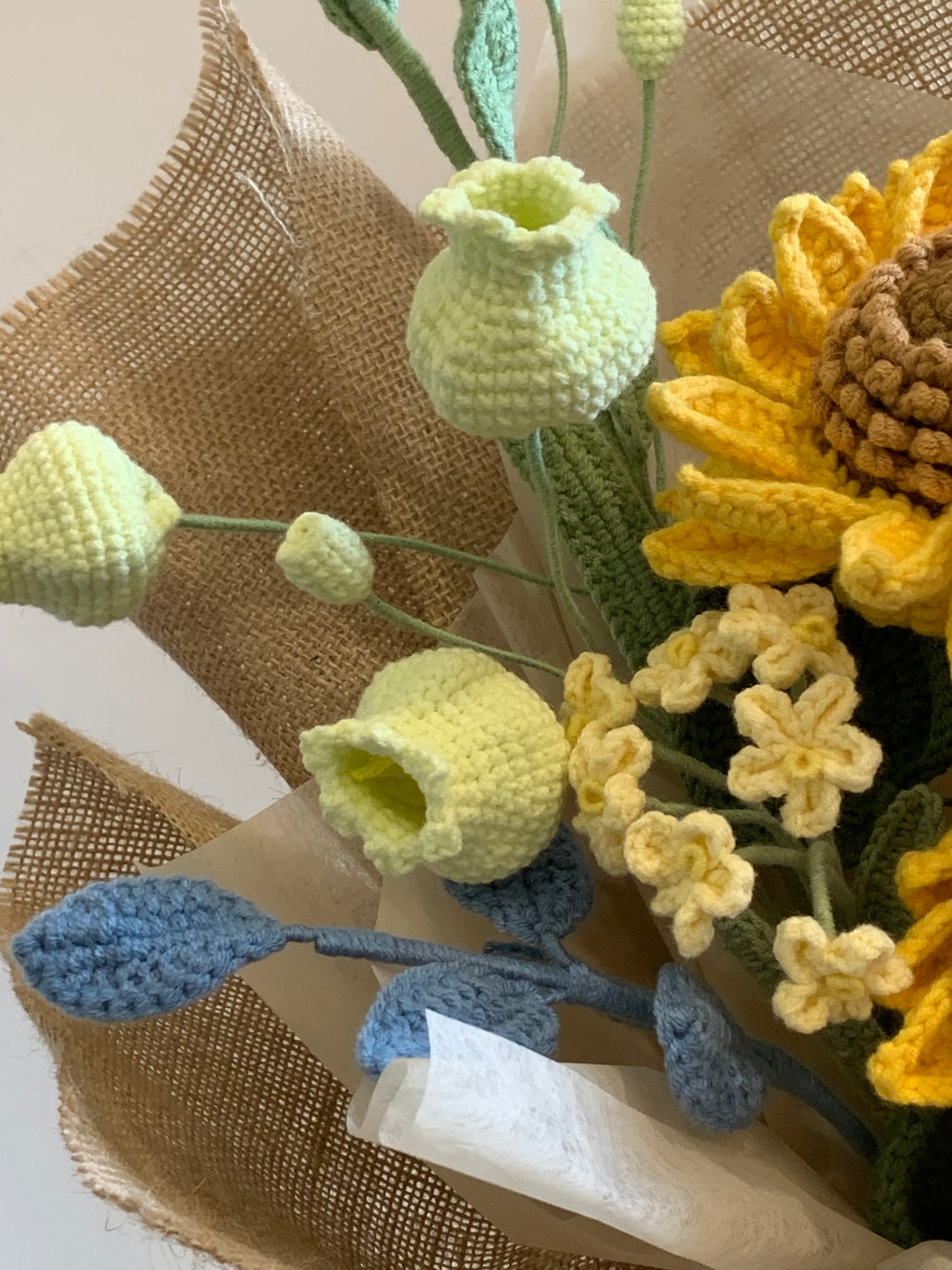 Sunflowers Crochet Bouquet| Natural Style| Preserved Flower